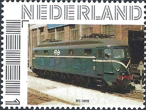 personalised stamp of The Netherlands with trains, trams, stations etc